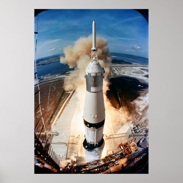 Affiche Lancement de la fusée Saturn V 1969 engin spatial  (Devant)