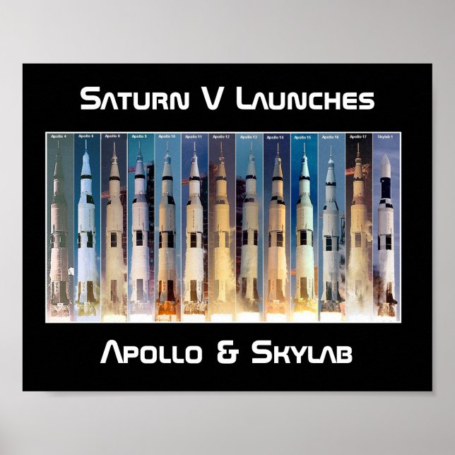 Affiche Lancement de la fusée Saturn V Moon (Devant)