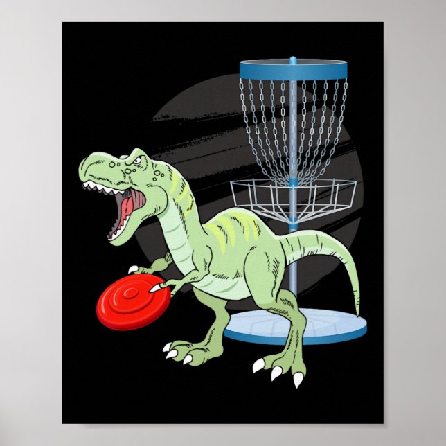 Affiche Lanceur récréatif de frisbee T Rex dinosaure Dino  (Devant)