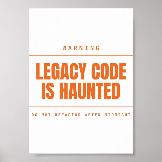 Affiche L'ancien code est hanté Drôle de programmeur dével (Devant)