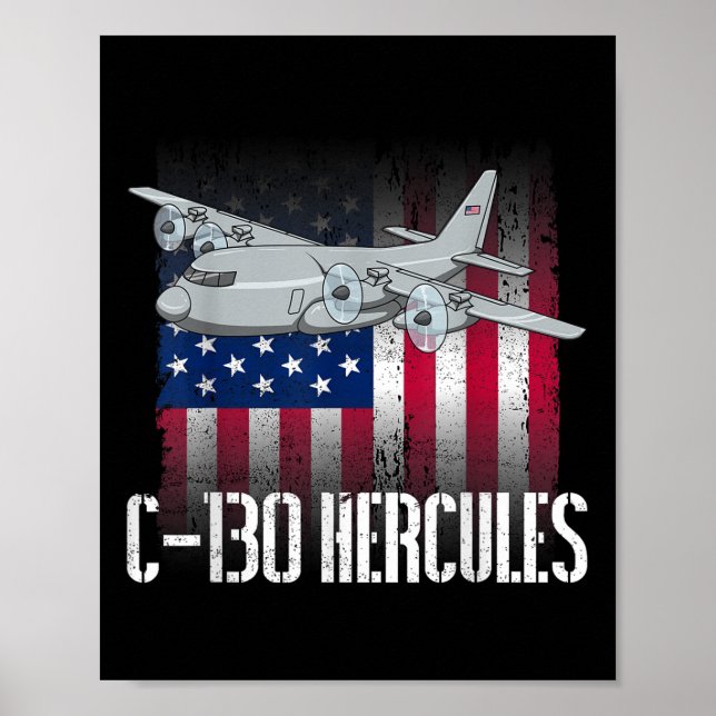 Affiche L'ancien combattant salé C-130 Hercules Drapeau am (Devant)