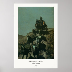 Affiche L'ancienne stagecoach des plaines de Remington (19