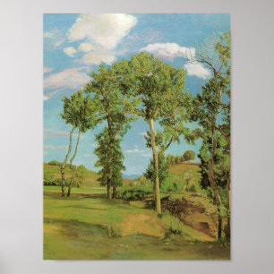 Affiche Landscape Paysage Frederic Bazille Impressionist