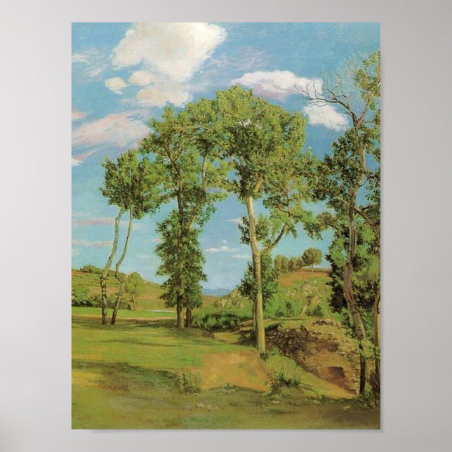 Affiche Landscape Paysage Frederic Bazille Impressionist (Devant)