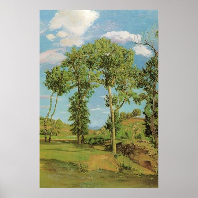 Affiche Landscape Paysage Frederic Bazille Impressionist (Devant)