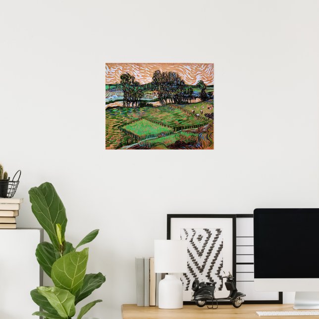 Affiche Landscape with Bridge Across Oise (Bureau à domicile)