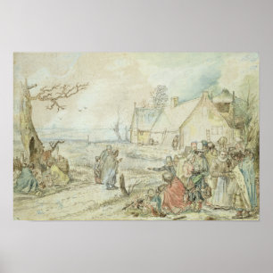 Affiche Landscape with Gypsy Fortune-Tellers