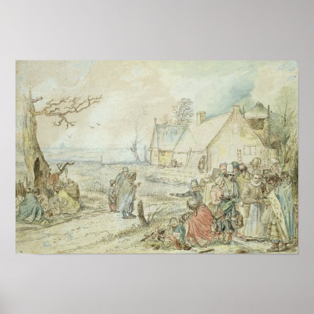 Affiche Landscape with Gypsy Fortune-Tellers (Devant)