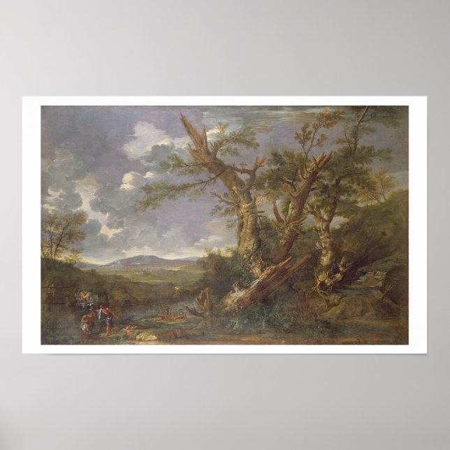 Affiche Landscape with the Baptism in the Jordan (Devant)