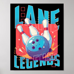 Affiche Lane Legends Bowling Sports Design