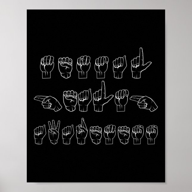 Affiche Langage des signes américain pour la sensibilisati (Devant)