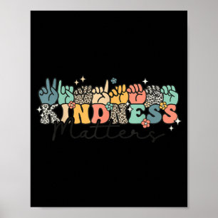 Affiche Langage des signes groovy kindness Langue des sign