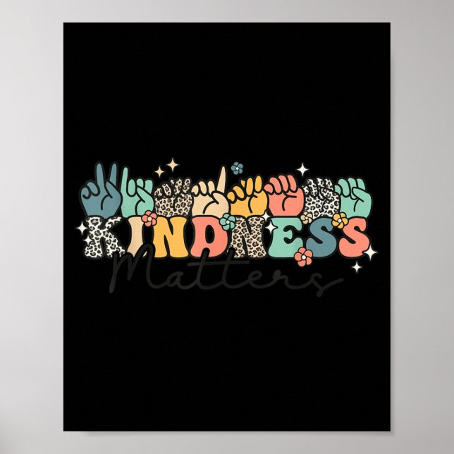 Affiche Langage des signes groovy kindness Langue des sign (Devant)