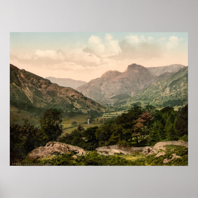 Affiche Langdale Valley, Lake District, Cumbria, Angleterr (Devant)
