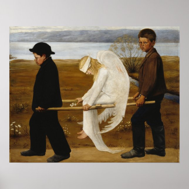 Affiche L'ange blessé, Simberg  (Devant)