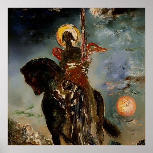 Affiche "L'ange de la mort" par Gustave Moreau (Devant)
