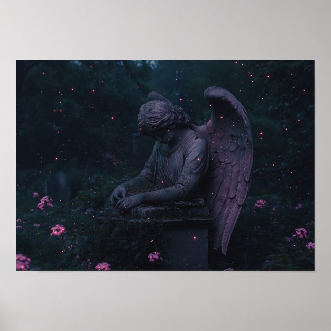 Affiche L'ange du deuil | Ruines du cimetière bioluminesce (Devant)