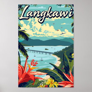 Affiche Langkawi Malaisie Illustration de voyage artistiqu