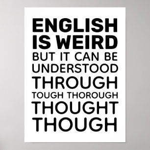Affiche L'anglais est drôle Grammaire amusante