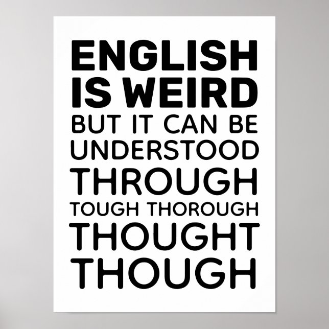Affiche L'anglais est drôle Grammaire amusante (Devant)