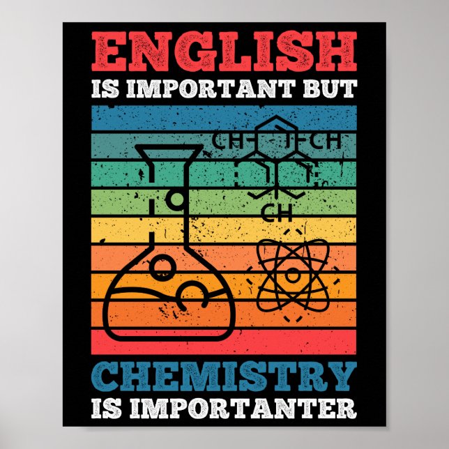 Affiche L'Anglais Est Important Mais La Chimie Est Importa (Devant)