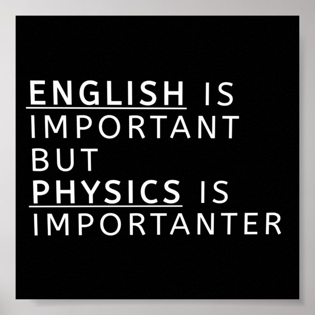 Affiche l'anglais est important, mais la physique est impo (Devant)