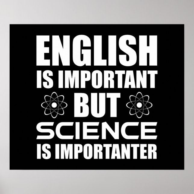 Affiche L'Anglais Est Important, Mais La Science Est Impor (Devant)