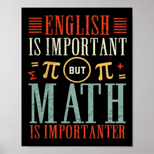 Affiche L'Anglais Est Important Mais Les Maths Sont Import (Devant)