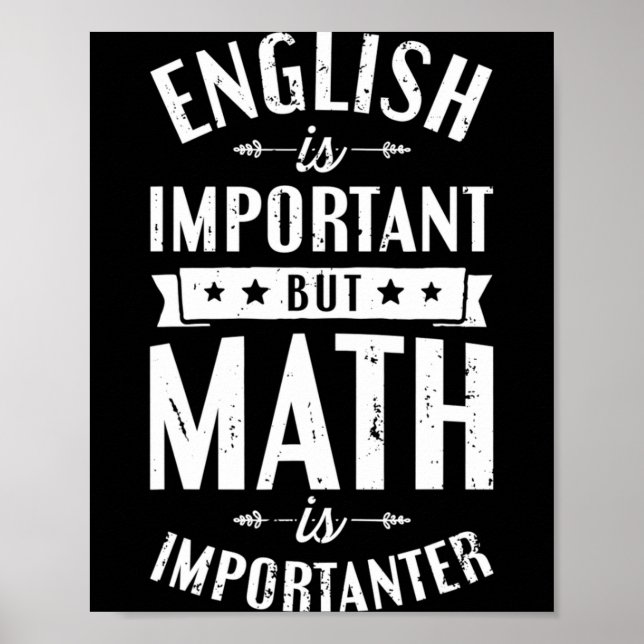 Affiche L'anglais est important mais les maths sont plus i (Devant)