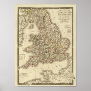 Affiche L'Angleterre, Pays de Galles