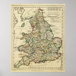 Affiche L'Angleterre, Pays de Galles romain, moderne