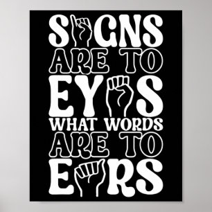 Affiche Langue des signes américaine Sensibilisation des s