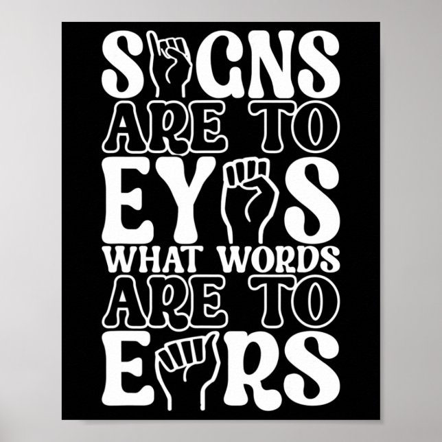 Affiche Langue des signes américaine Sensibilisation des s (Devant)