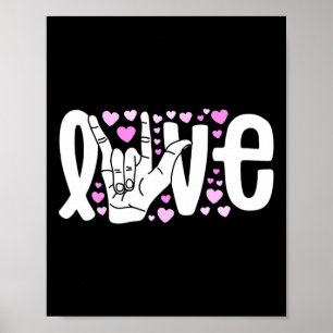 Affiche Langue des signes amour Asl Soyez gentil Sensibili
