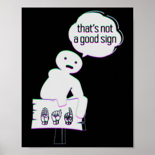 Affiche Langue des signes ASL Amérique de la main Talking 