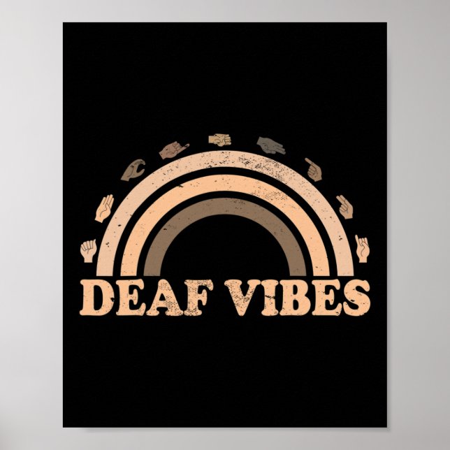 Affiche Langue des signes Geste à la main Sourde Vibes Sen (Devant)