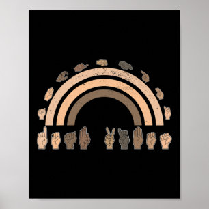 Affiche Langue des signes Geste à la main Sourde Vibes Sen