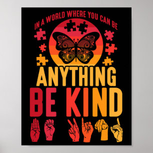 Affiche Langue des signes Puzzle Papillon sourd