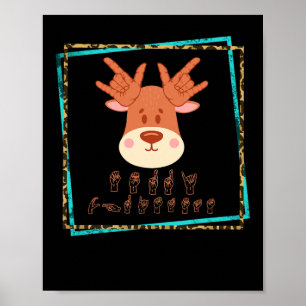 Affiche Langue des signes Sourds Reindeds de Noël Sourds A