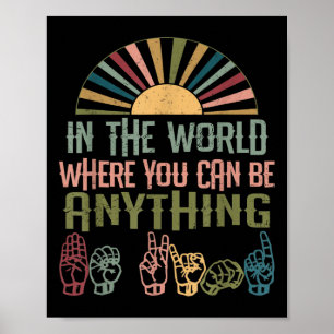Affiche Langue Sourds Sensibilité Kindness Asl Langue