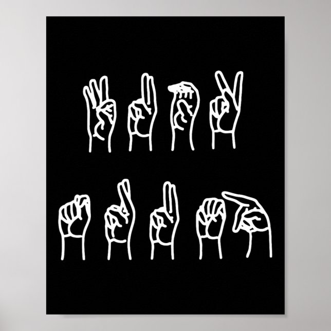 Affiche Langue Subtile des signes anti-trump Asl (Devant)