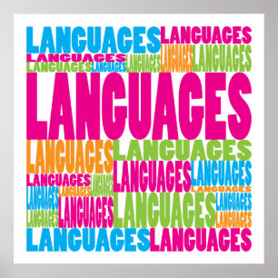 Affiche Langues colorées