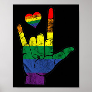 Affiche Langues des signes gay pride ASL LGBT Sensibilisat