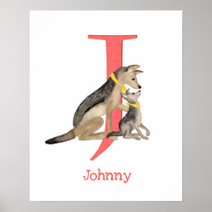 Affiche L'animal ABC J est pour l'impression de chacal