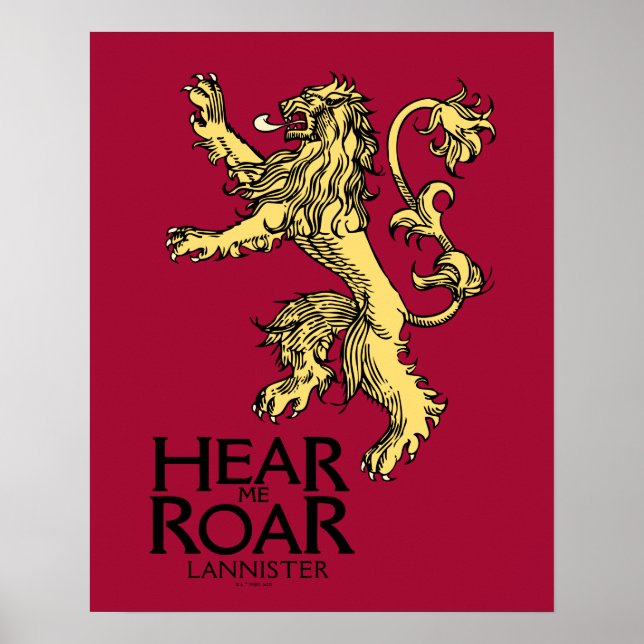 Affiche Lannister Sigil - Entendez-Moi Roar (Devant)
