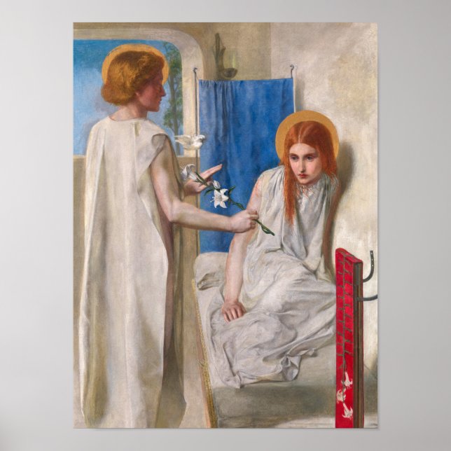 Affiche L'Annonciation de Dante Gabriel Rossetti (Devant)