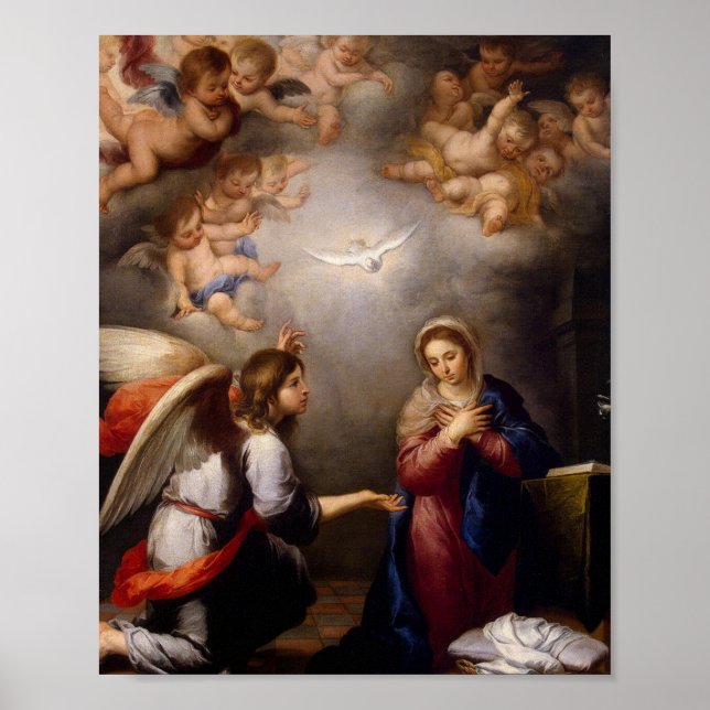 Affiche L'Annonciation Murillo Des Blessés Anges Vierges (Devant)