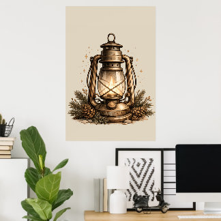 Affiche Lanterne de Camping Cozy