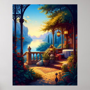 Affiche Lanternes à la terrasse lumineuse