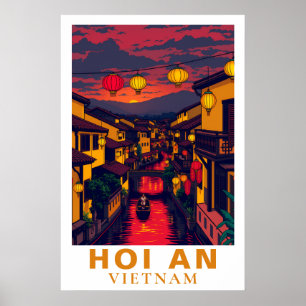 Affiche Lanternes de voyage vintage de Hoi An au Vietnam
